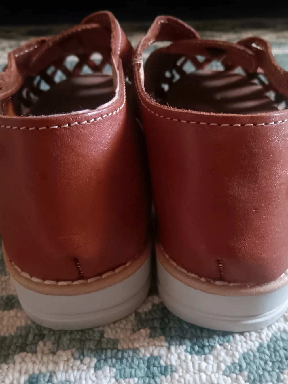 Women’s Brown Floral Embroidered Leather Espadrilles